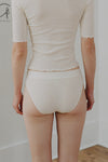 BASERANGE Stretch Flared Briefs UNEL Collection Ribbed Cotton Portugal BAS-UNEL-RB-000-HUIVAI Off-white